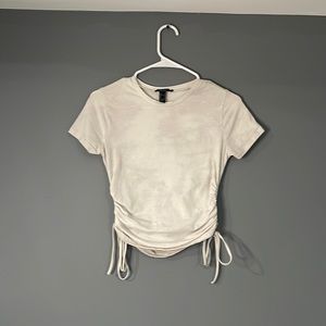 White shirt, that ties on the side